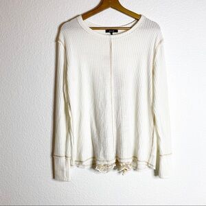 Miss Me- Cream Long Sleeve Thermal Top -M